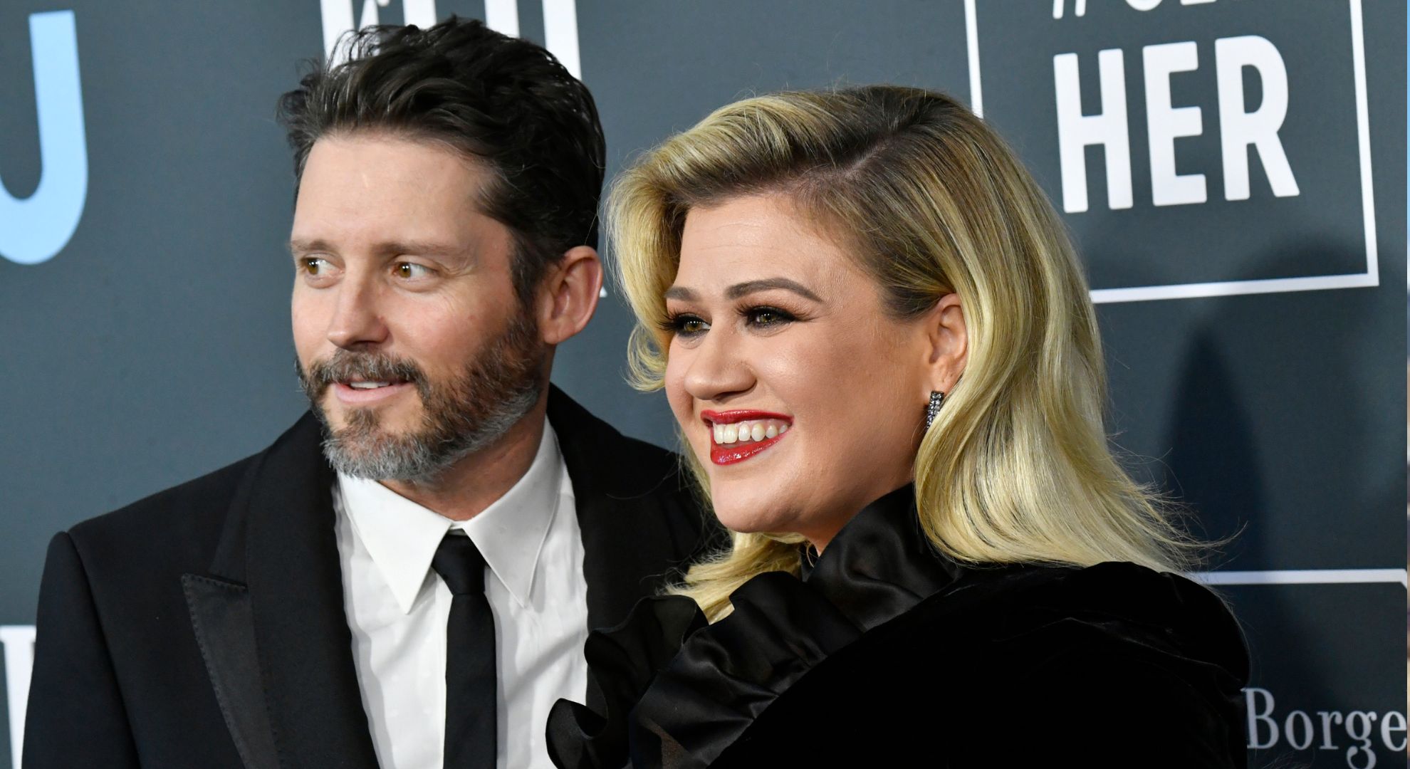 Brandon Blackstock and Kelly Clarkson attend the 25th Annual Critics' Choice Awards at Barker Hangar on January 12, 2020 in Santa Monica, California