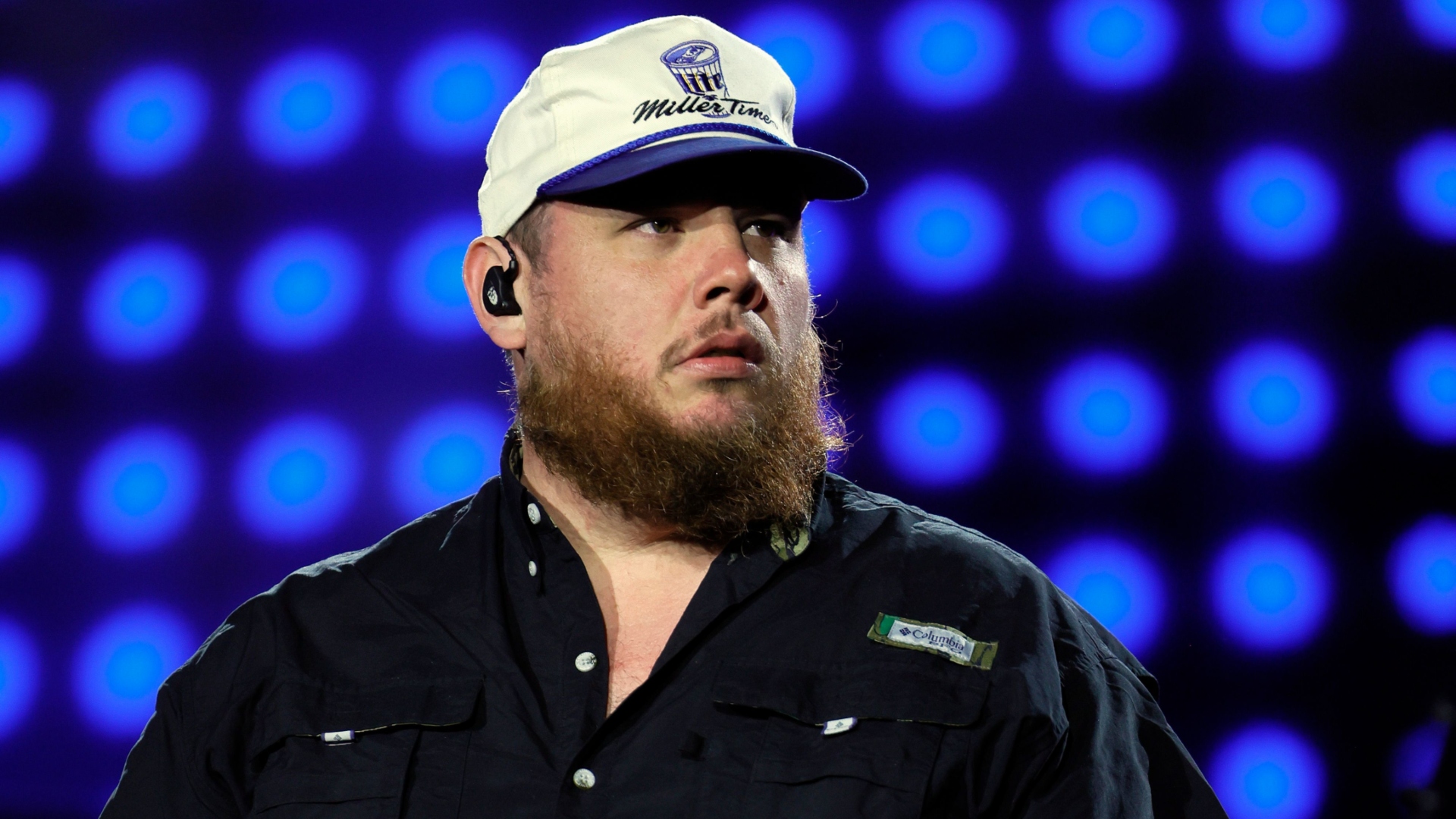 Luke Combs onstage at Stagecoach festival