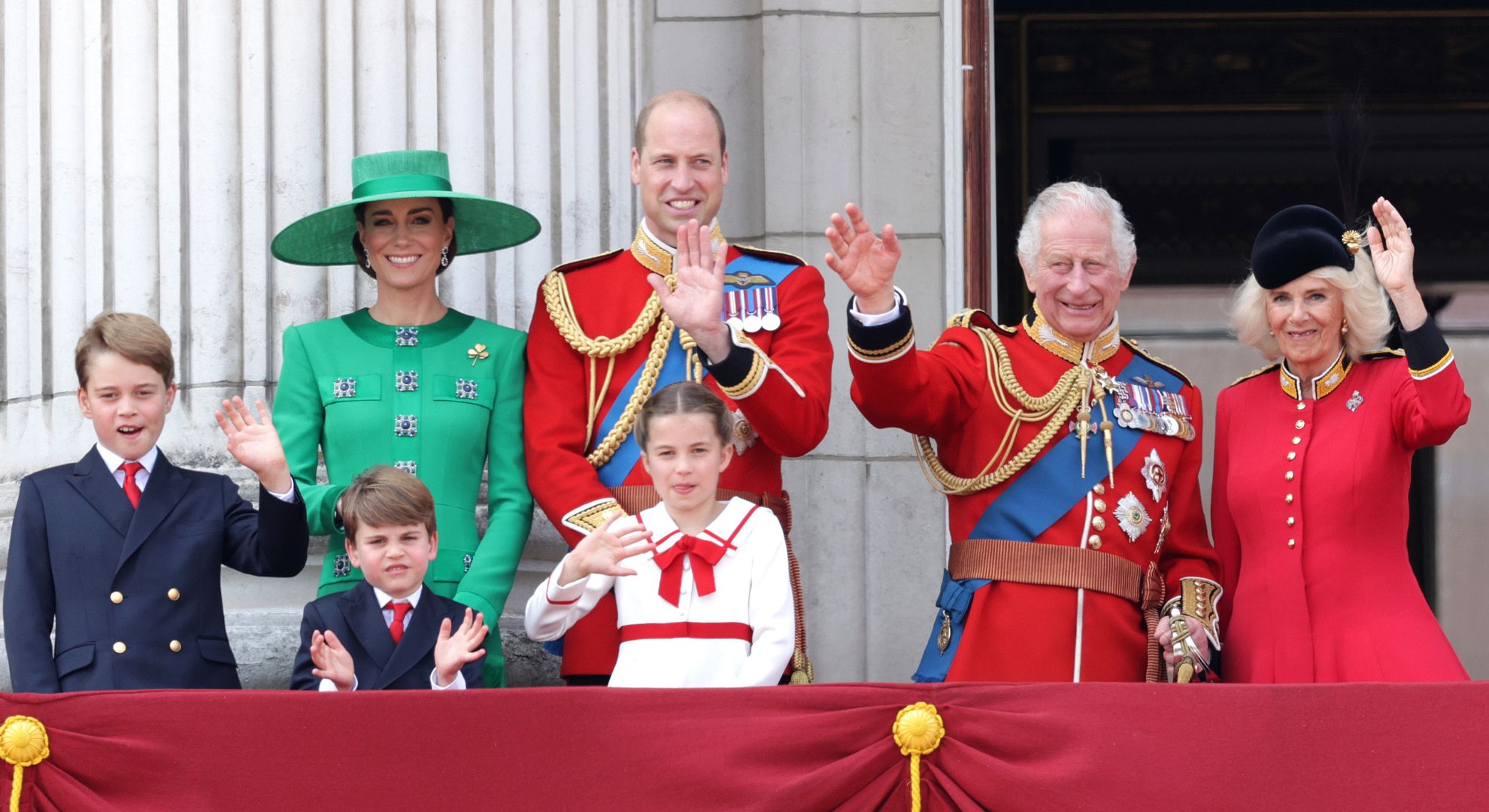 The Royal Family on the Buckingham Palace balcony during Trooping the Colour on June 17, 2023