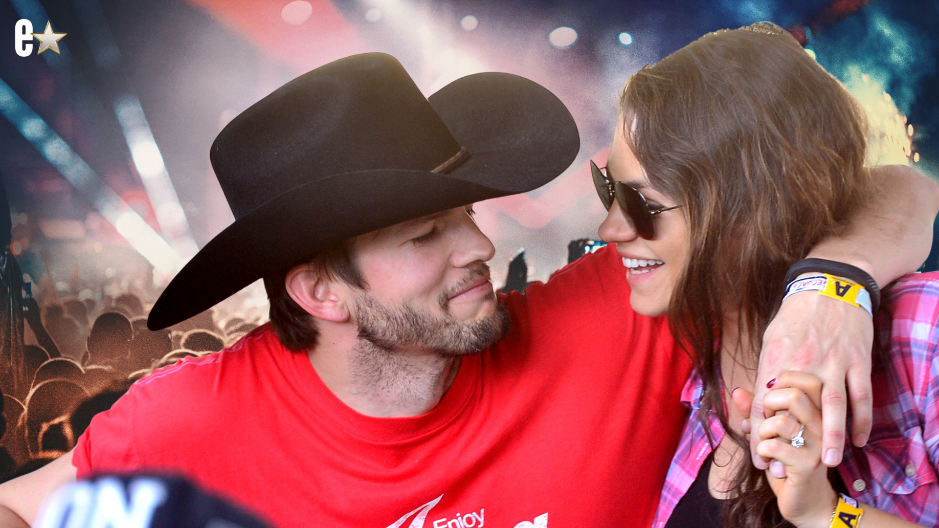 Ashton Kutcher & Mila Kunis Backstreet Boys concert