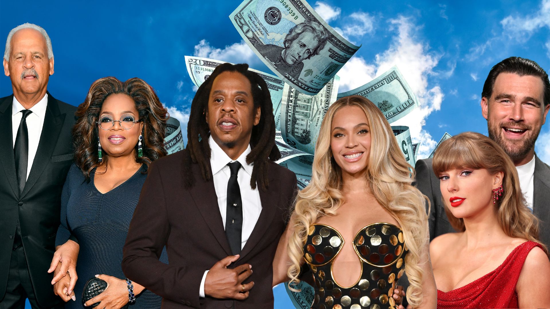 Stedman Graham, Oprah Winfrey, Jay Z, Beyonce', Taylor Swift, Travis Kelce
