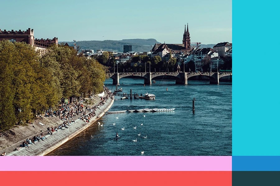 View over the Rhine River in Basel, Switzerland