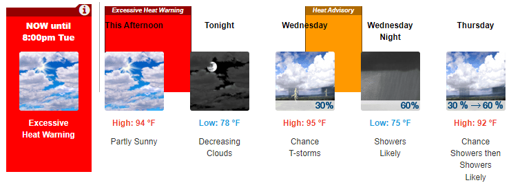 excessive heat warning