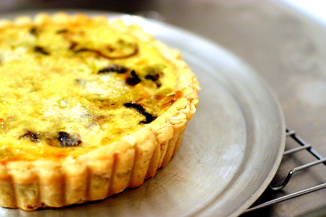 mushroom and leek quiche