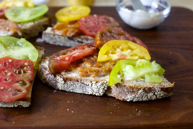 tomato and fried provolone sandwich