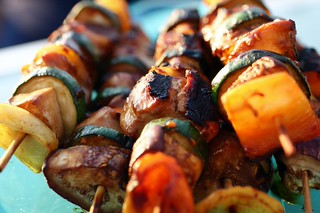 hoisin charred chicken skewers