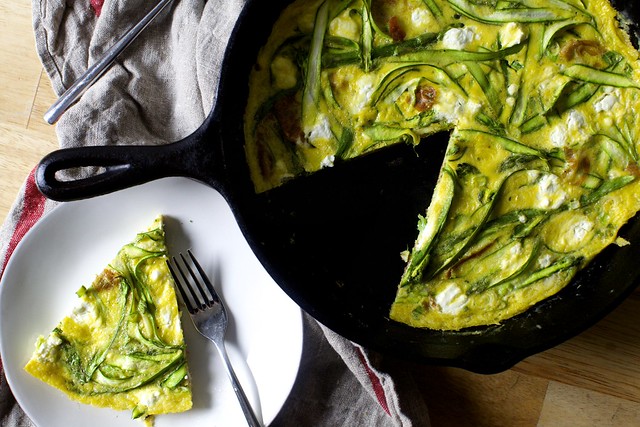shaved asparagus frittata
