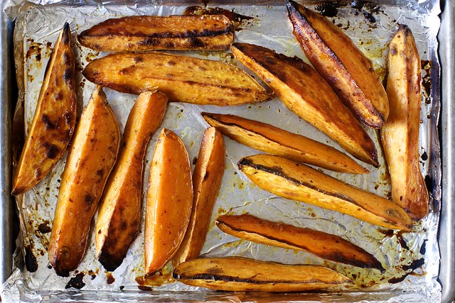 roasted yam wedges
