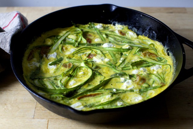 shaved asparagus frittata