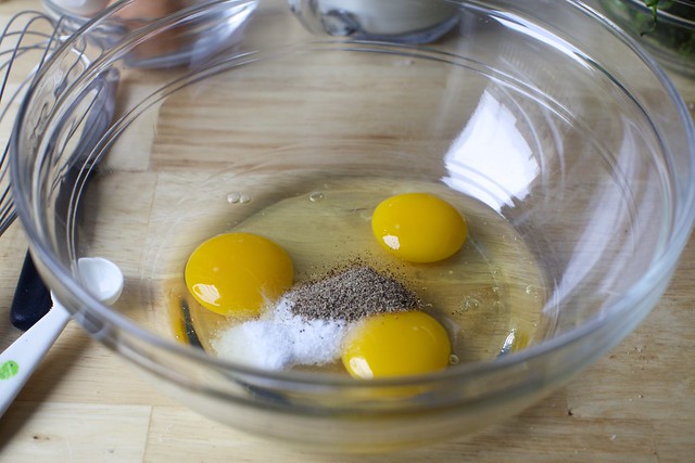eggs, salt, a lot of pepper
