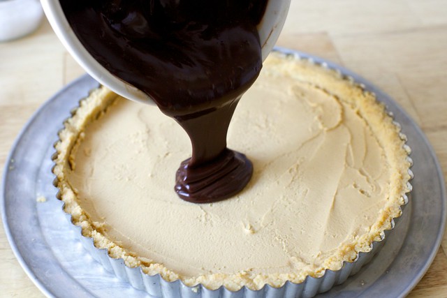 thick layer of ganache