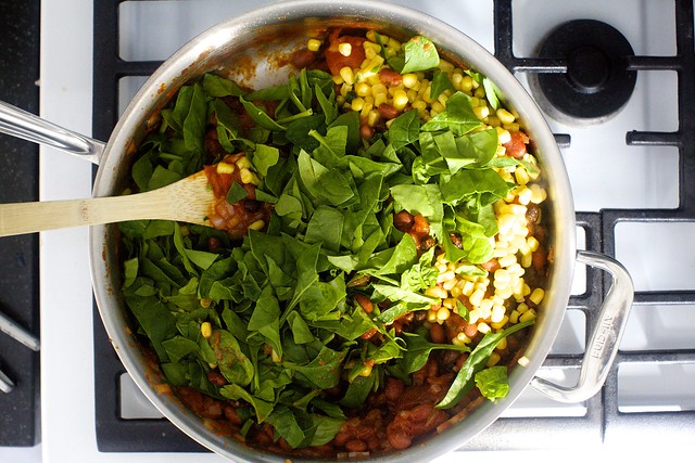 corn and spinach