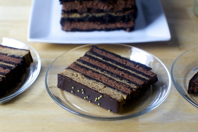 layered mocha cheesecake