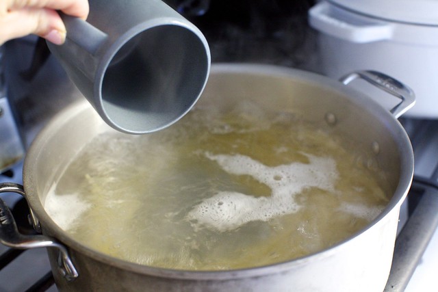 collect your pasta water before you drain your pasta