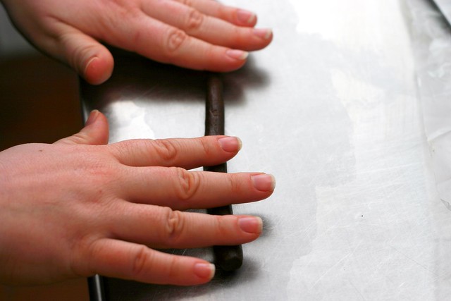 rolling pretzel cookies