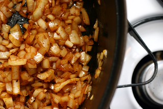 onions in chorizo spice