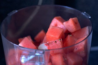 watermelon, read to puree