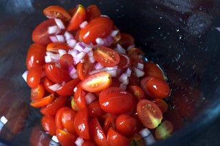 tomatoes and onion marinating