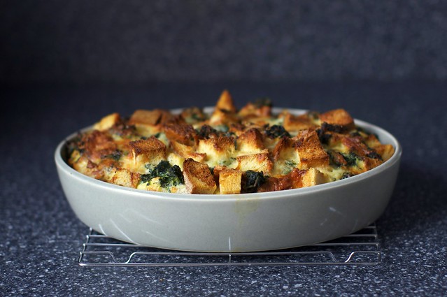 spinach and cheese strata