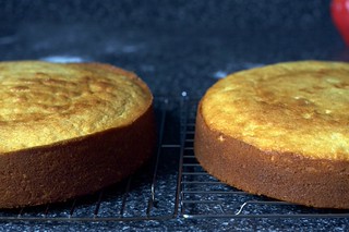 yellow cake layers, cooling