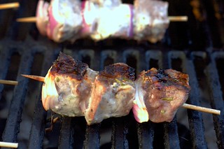 grilling kebabs