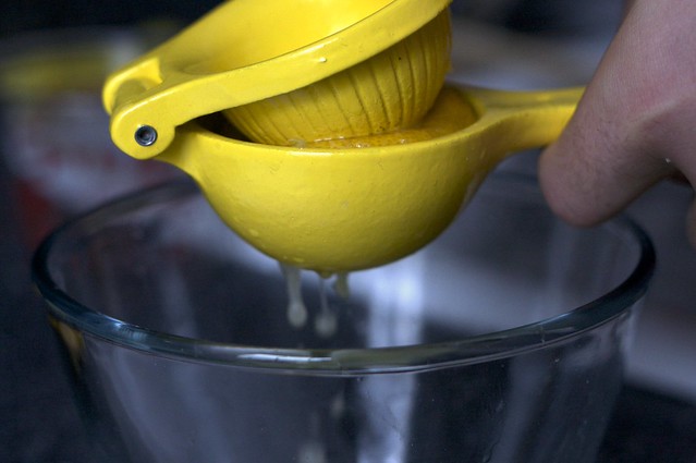 squeezing lemon juice