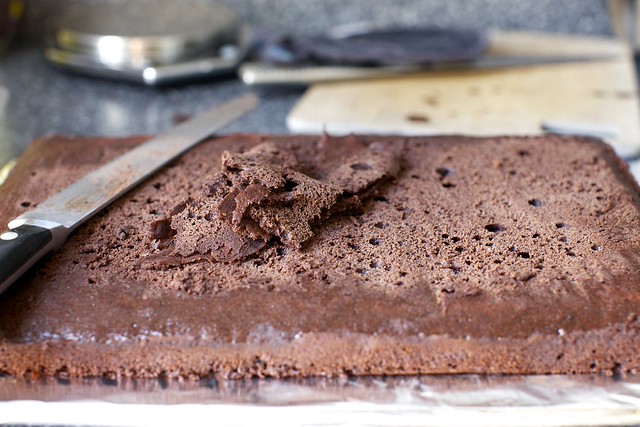 leveling a frozen cake layer