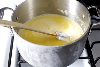 making custard for both flavors at once
