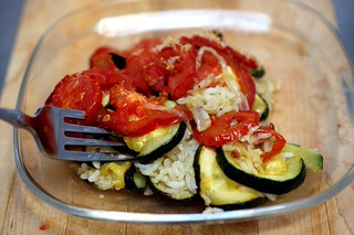 zucchini rice gratin