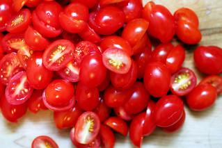halved grape tomatoes