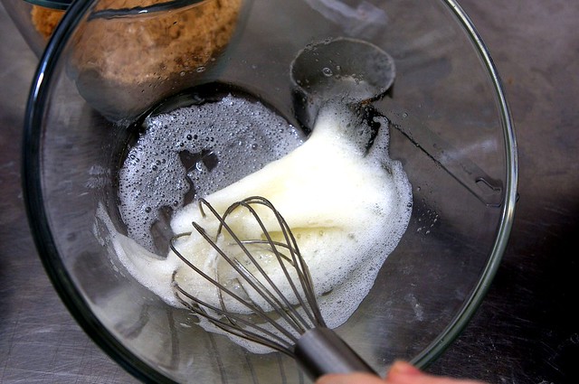 frothing the egg whites