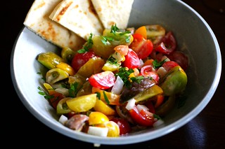 tomato salad with tahini dressing