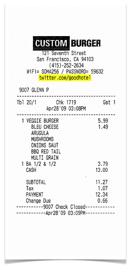 Custom Burger Receipt