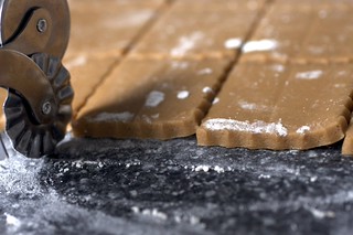 cutting the graham crackers