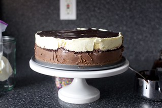 pre-fudging the cake makes it easier