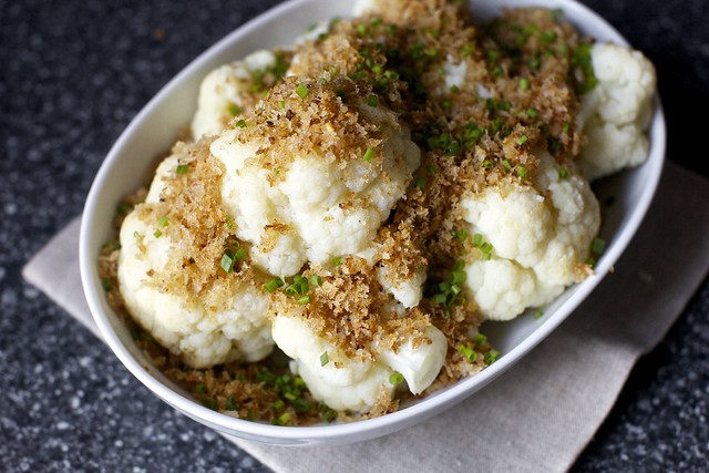 cauliflower with brown butter crumbs