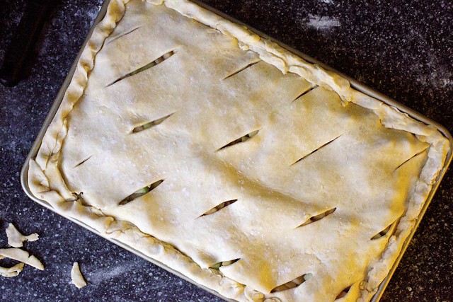 a wonkily lit photo of assembly