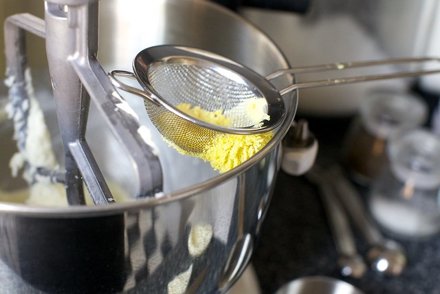 egg yolk, pressed through a strainer