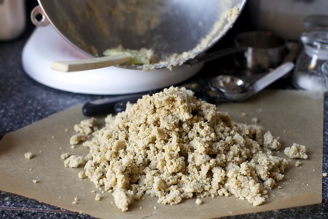crumbly dough to knead together