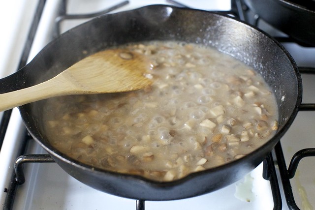 mushroom sauce, with broth