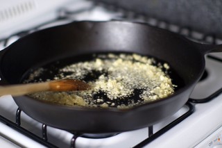 browning the ginger and garlic