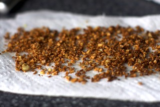 fried ginger and garlic, crunchy bits