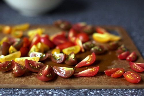 quartered tomatoes