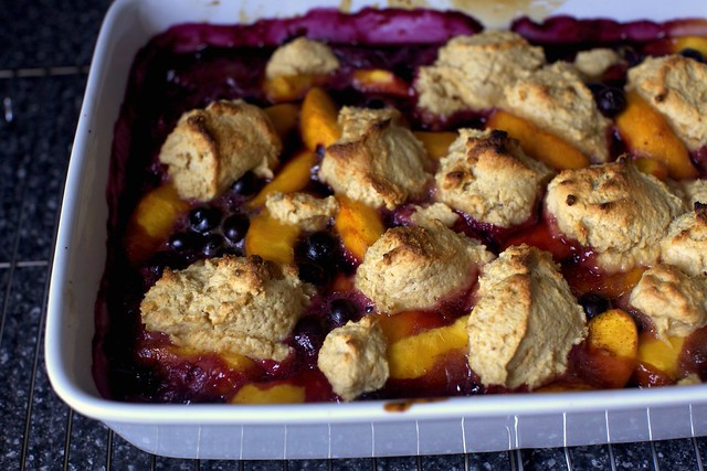 blueberry peach cobbler