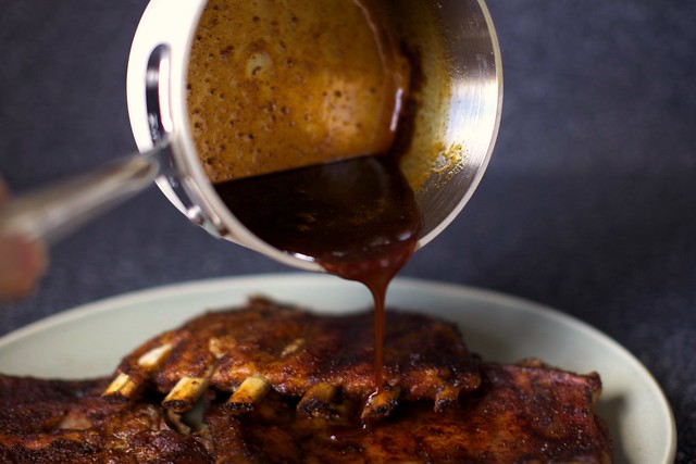 glazing the ribs