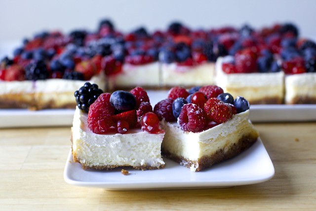 cheesecake bars with all the berries