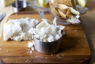 torn bread, any old kind