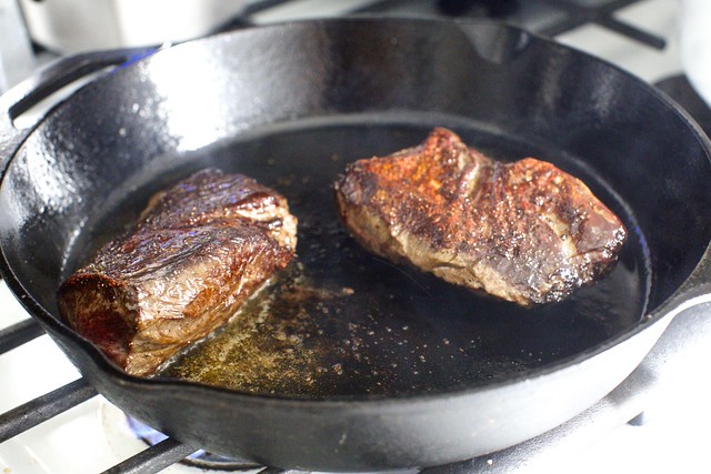 cooking steak