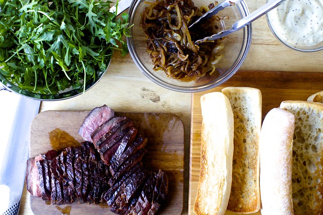 steak sandwich assembly