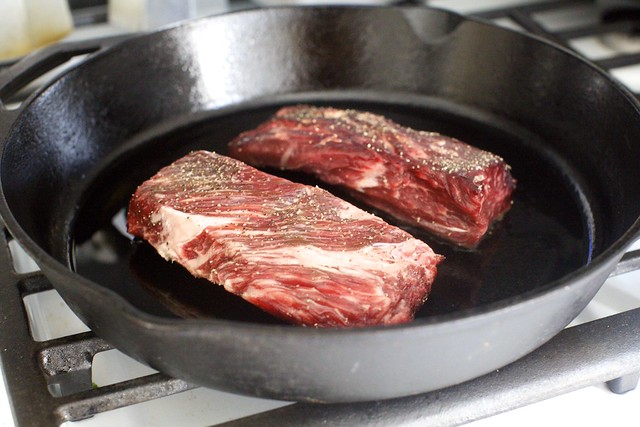cooking steak